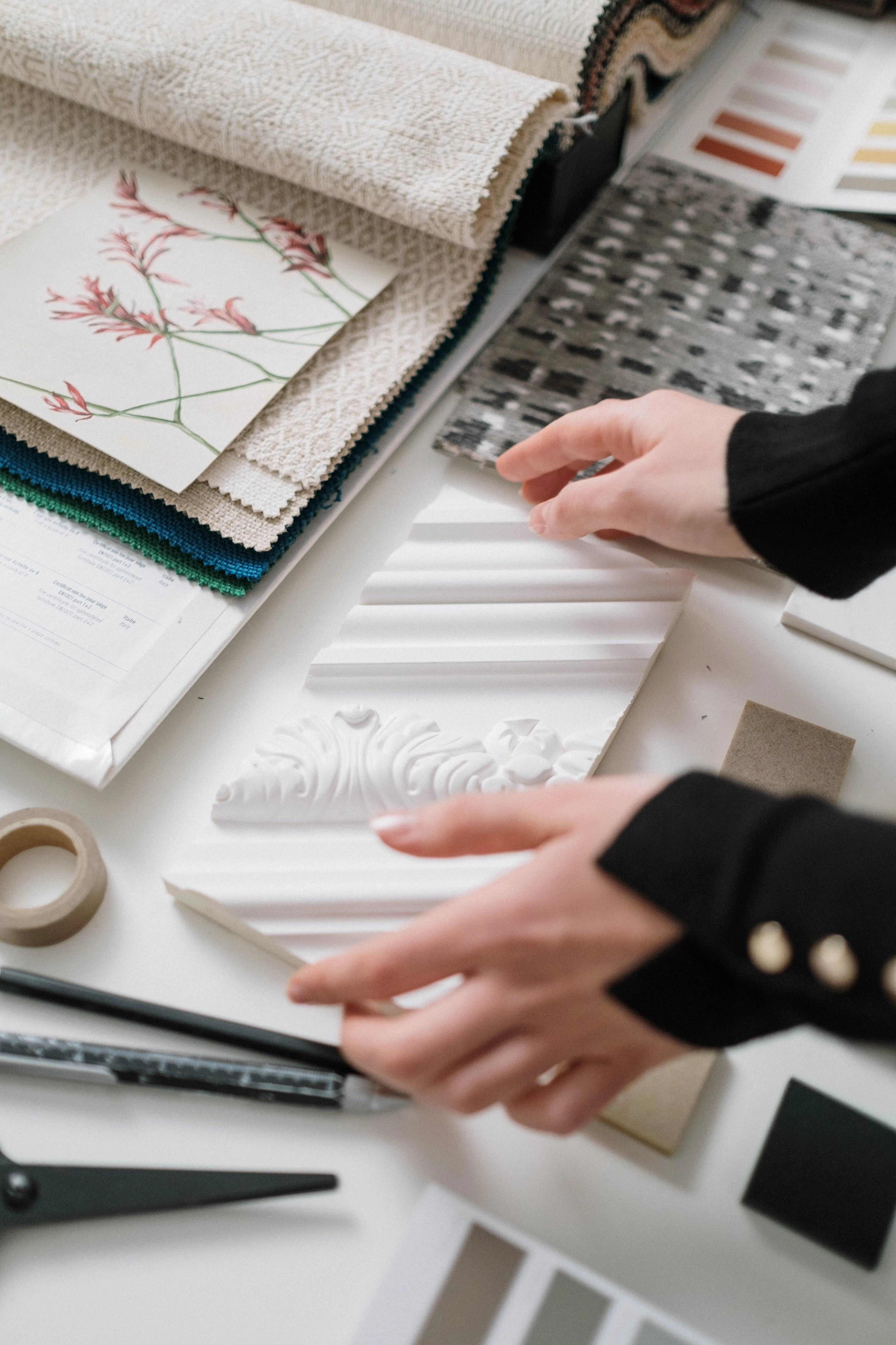 Interior design material board and planning process